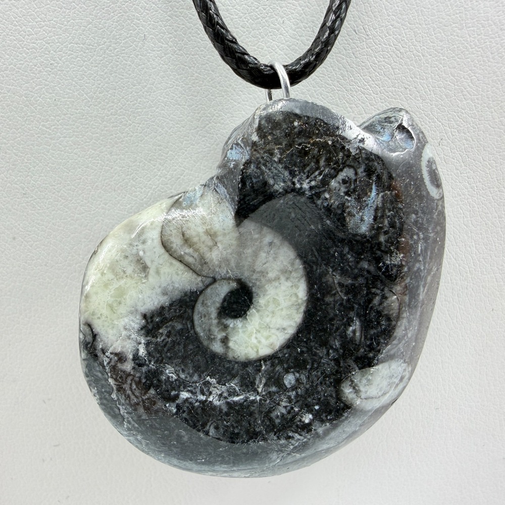 Ammonite Fossil Pendant Necklace Natural Stone Statement Jewelry Boho Style Gift